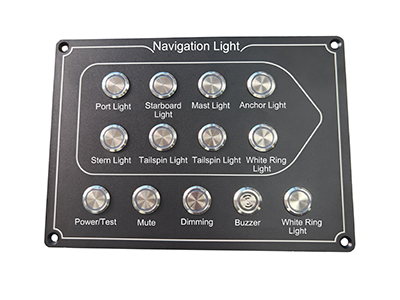 9-channel boat shaped navigation light control alarm switch board